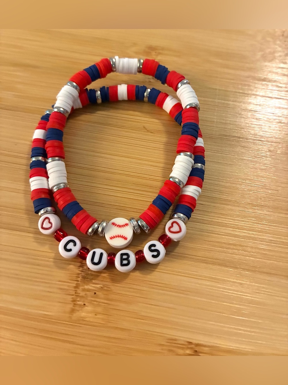 ‘CUBS' Beaded Stretch Bracelet Set